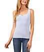 Color:Kentucky Blue - Image 1 - Sweetheart Neck Sleeveless Ribbed Knit Sweater Tank Top