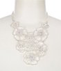 Color:Silver/Crystal - Image 1 - Antoinette Flower Crystal Statement Necklace