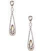 Color:Gold - Image 1 - Pave Open Crystal Teardrop Earrings