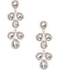 Color:Rose Gold - Image 1 - Pave Pear Crystal Linear Earrings