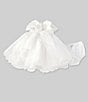 Color:Ivory - Image 2 - Baby Girls 12-24 Months Illusion Lace/Mesh Dress