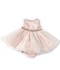 Color:Blush - Image 1 - Baby Girls 3-24 Months Satin/Mesh Wire-Hem Fit-And-Flare Dress