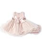 Color:Blush - Image 2 - Baby Girls 3-24 Months Satin/Mesh Wire-Hem Fit-And-Flare Dress
