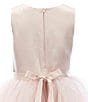 Color:Blush - Image 4 - Big Girls 7-14 Satin/Cascade Mesh Fit-And-Flare Ball Gown