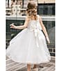 Color:Ivory - Image 5 - Little Girls 2T-6X Embroidered Bodice Mesh Glitter Dress