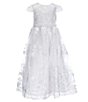 Color:White - Image 1 - Little Girls 4-6X Cap Sleeve Embroidered Lace Tea Dress