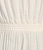 Color:Ivory - Image 3 - Amanda Cotton Elastic Waist Ruffle A-Line Mini Dress