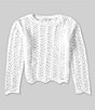 Color:Ivory - Image 1 - Big Girls 7-16 Long-Sleeve Crochet Top