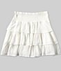 Color:White - Image 1 - Big Girls 7-16 Smocked Tiered Ruffle Skirt