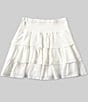 Color:White - Image 2 - Big Girls 7-16 Smocked Tiered Ruffle Skirt