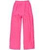 Color:Fuchsia - Image 2 - Big Girls 7-16 Smocked Waist Wide Leg Pant