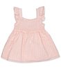 Color:Light Pink - Image 1 - Little Girls 2-6X Short Sleeve Smocked Top