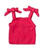 Color:Fuchsia - Image 1 - Little Girls 2T-6X Sleeveless Smocked Tie Strap Tank