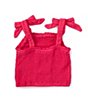 Color:Fuchsia - Image 2 - Little Girls 2T-6X Sleeveless Smocked Tie Strap Tank