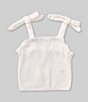 Color:White - Image 1 - Little Girls 2T-6X Sleeveless Smocked Tie Strap Tank