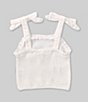 Color:White - Image 2 - Little Girls 2T-6X Sleeveless Smocked Tie Strap Tank