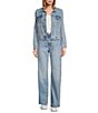 Color:Medium Wash - Image 3 - Olivia Denim High Rise 5 Pocket Carpenter Jean