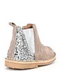 Color:Taupe - Image 2 - Girls' Suede Glitter Chelsea Booties (Infant)