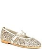 Color:Gold - Image 1 - Girls' Glitter Mary Jane Flats (Youth)