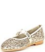 Color:Gold - Image 4 - Girls' Glitter Mary Jane Flats (Youth)