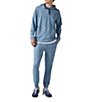 Color:Dusty Blue - Image 2 - Long Sleeve Calm Palm Hoodie