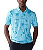 Color:Light/Pastel Blue - Image 1 - Stay Palm Printed Short Sleeve Performance Polo Shirt