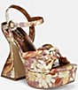 Color:Sunset Swirl - Image 1 - Circus NY by Sam Edelman Audrea Floral Satin Ankle Strap Platform Sandals
