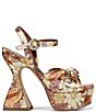 Color:Sunset Swirl - Image 2 - Circus NY by Sam Edelman Audrea Floral Satin Ankle Strap Platform Sandals