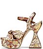 Color:Sunset Swirl - Image 5 - Circus NY by Sam Edelman Audrea Floral Satin Ankle Strap Platform Sandals
