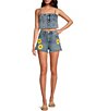 Color:Incline - Image 3 - Circus NY by Sam Edelman High Rise Floral Frayed Hem Denim Shorts