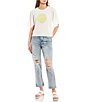 Color:Marshmallow - Image 3 - Circus NY by Sam Edelman Fia Short Sleeve Crop Graphic T-Shirt