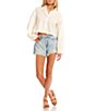 Color:Spectacle - Image 3 - Circus NY by Sam Edelman High Rise Frayed Destructed Denim Shorts