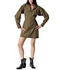 Color:Burnt Olive - Image 1 - Circus NY by Sam Edelman Long Sleeve Notched Collar Front Zip Dress