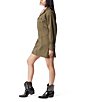Color:Burnt Olive - Image 3 - Circus NY by Sam Edelman Long Sleeve Notched Collar Front Zip Dress