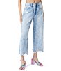 Color:Vanishing Act - Image 1 - Circus NY by Sam Edelman Mid Rise Frayed Hem Crop Wide Leg Jeans