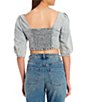 Color:Reflections - Image 2 - Circus NY by Sam Edelman Short Sleeve Smocked Back Crop Top
