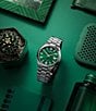 Color:Silver - Image 5 - Men's Automatic Water Resistance 50 Silver Green Watch