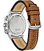 Color:Brown - Image 3 - Men's Avion Chronograph Brown Leather Strap Watch