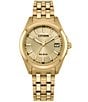 Color:Gold - Image 1 - Men's Peyten 33mm Three Hand Gold Stainless Steel Bracelet Watch
