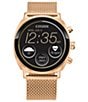 Color:Rose Gold - Image 1 - Unisex CZ Smart Rose Gold Stainless Steel Mesh Bracelet Watch