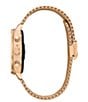 Color:Rose Gold - Image 2 - Unisex CZ Smart Rose Gold Stainless Steel Mesh Bracelet Watch