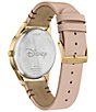 Color:Beige - Image 2 - Unisex Disney Collection Mickey Shadow Two Hand Beige Leather Strap Watch