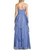 Color:Periwinkle - Image 2 - Plunge Neck Spaghetti Strap Bra Cup Tiered Dress