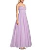 Color:Lilac/Silver - Image 3 - Strapless Glitter Tulle Bow Front Ball Gown