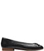 Color:Black - Image 2 - Signature Fawna Lily Leather Bow Ballet Flats