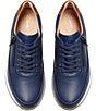 Color:Navy Leather - Image 5 - Signature Tivoli Side Zip Lace-Up Sneakers