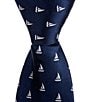 Color:Navy - Image 1 - 14#double; Sailboats Zipper Tie