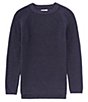 Color:Navy Heather - Image 1 - Big Boys 8-20 Long Sleeve Crew Neck Sweater