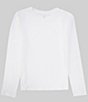 Color:White - Image 1 - Big Boys 8-20 Long Sleeve Knit Crew Neck T-Shirt