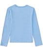 Color:Blue - Image 2 - Big Boys 8-20 Long Sleeve Knit Crew Neck T-Shirt